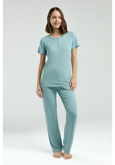 Pierre Cardin Kadın Yeşil Pijama Takımı Pc8985-s-v1 Yeşil