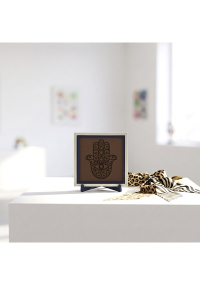 Hamsa Motifli Modern Dekoratif Obje, Yaşam Alanına Zarif Dokunuş 10x10 Cm