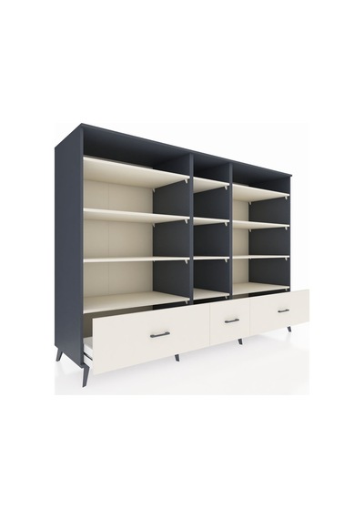 Kronos Dolap 12 Raflı 3 Çekmeceli 220x59x163 Antrasit-aytaşı Antrasit-aytaşı Kronos Dolap 12 Raflı 3 Çekmeceli 220x59x163 Antrasit-aytaşı Antrasit-aytaşı