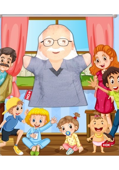 Tox Dede Aile Bireyleri Keçe El Kukla T337 . Eğitici Oyuncak