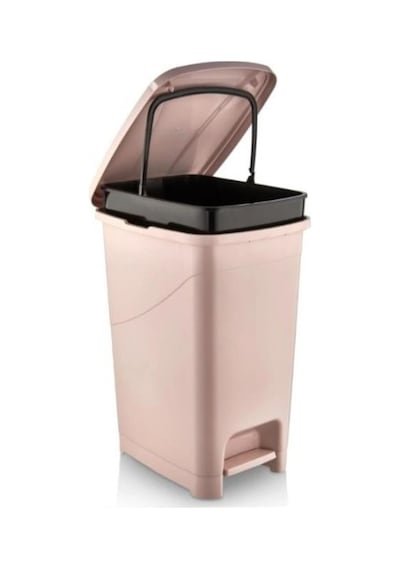 Omnipazar Srl-3028 Slim Pedallı İç Kovalı Plastik Çöp Kovası 15 Litre Pembe