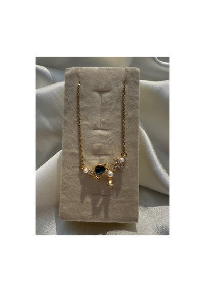 Işıltılı Elegant Heart Necklace Gümüş
