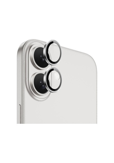 Apple Uyumlu iPhone 16 / 16 Plus Safir Seri Kamera Lens Koruyucu Gümüş Gümüş