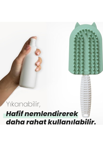 Ayrex Silikon Tüy Toplayıcı Tarak, Kedi Tarağı, Kedi Fırçası, Evcil Hayvan Bakım Tarağı, Tüy Temizleme Fır