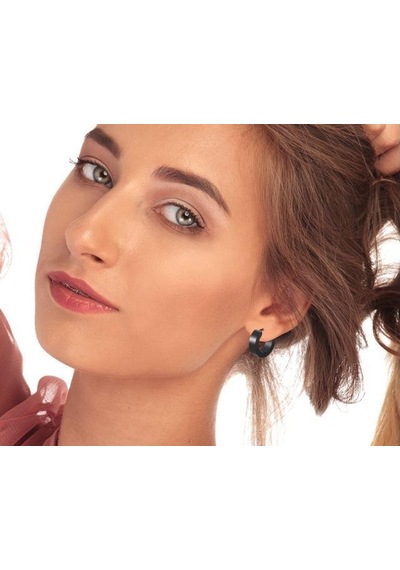 Hdmarketim 316 L Siyah Halka Çelik Küpe 5 MM Siyah