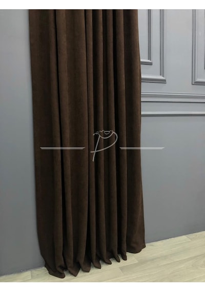 Fon Perde Brillant Marka Panama Desen Koyu Kahve