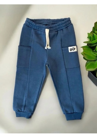 Zekids Çocuk 3 İplik Şardonlu Eşofman Alt-14209 Indigo