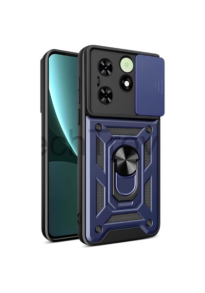 Tecno Spark 20c Kılıf Magnetik Standlı Sürgülü Kamera Korumalı Tank Kapak