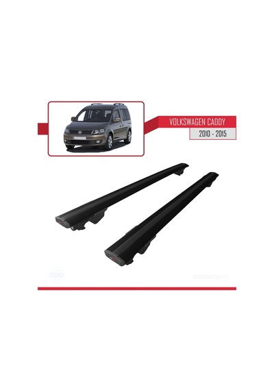 Volkswagen Caddy 2010-2015 Arası İle Uyumlu Hook Model Anahtar Kilitli Ara Atkı Tavan Barı Siyah