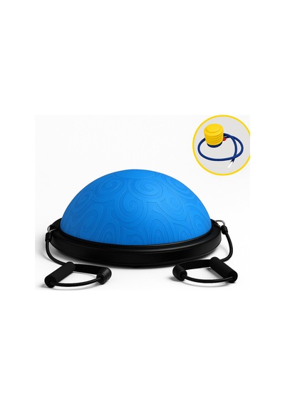 Evapera Yeni Nesil Modern Uluslararası Standartlarda Denge Mobilite Pilates Bosu Ball Aleti Topu 58cm Mavi