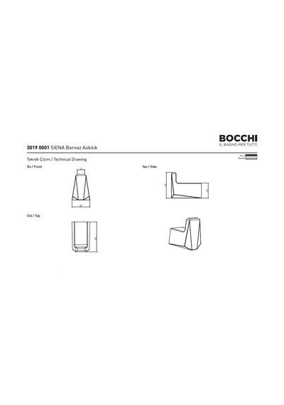 Bocchi Siena Bornoz Askılık Krom 3019-0001 Çok Renkli