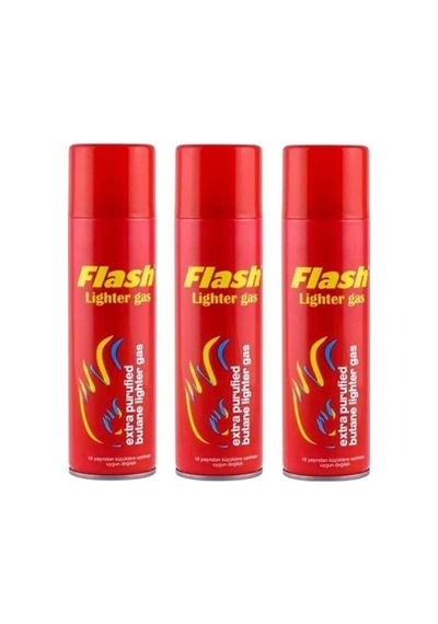 3 Adet Flash Çakmak Gazı 270 Ml Çok Renkli