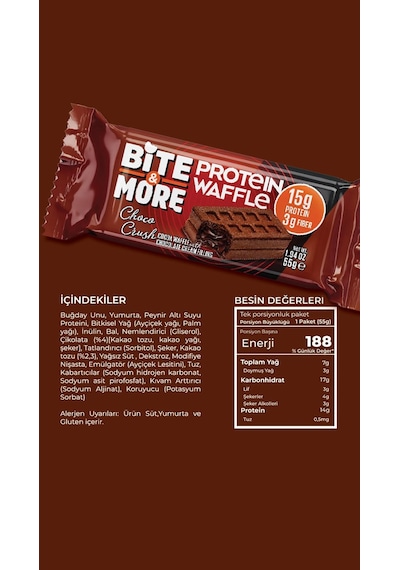 Bite&more Protein Waffle 55 Gram X 12 Adet Çikolata