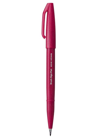 Pentel Brush Sing Fırça Uçlu Kalem Burgundy Ses15c-b2x Çok Renkli