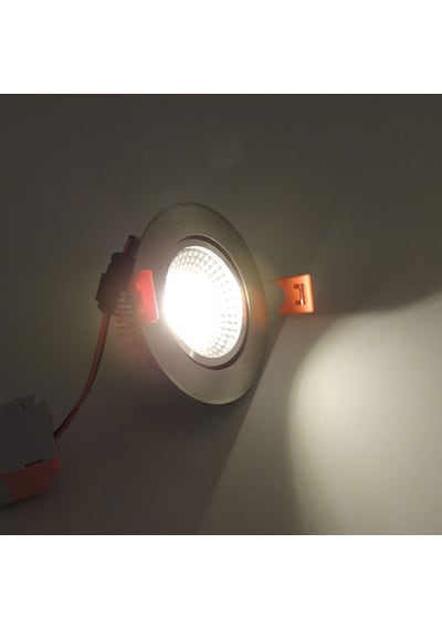 Saten Krom Sıva Altı Spot Cob Led Armatür 5W Trafolu Beyaz