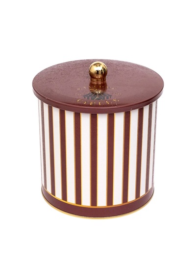 Circus Cream Desenli Topuz Kulplu Yuvarlak Metal Saklama Kabı 17.5 x 18 CM 4.1 L