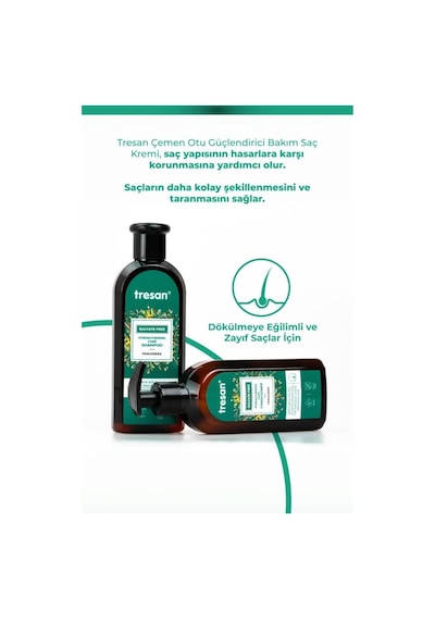 Tresan Çemen Otu Güçlendirici Sülfatsız Bakım Saç Kremi 300 Ml 3 Adet