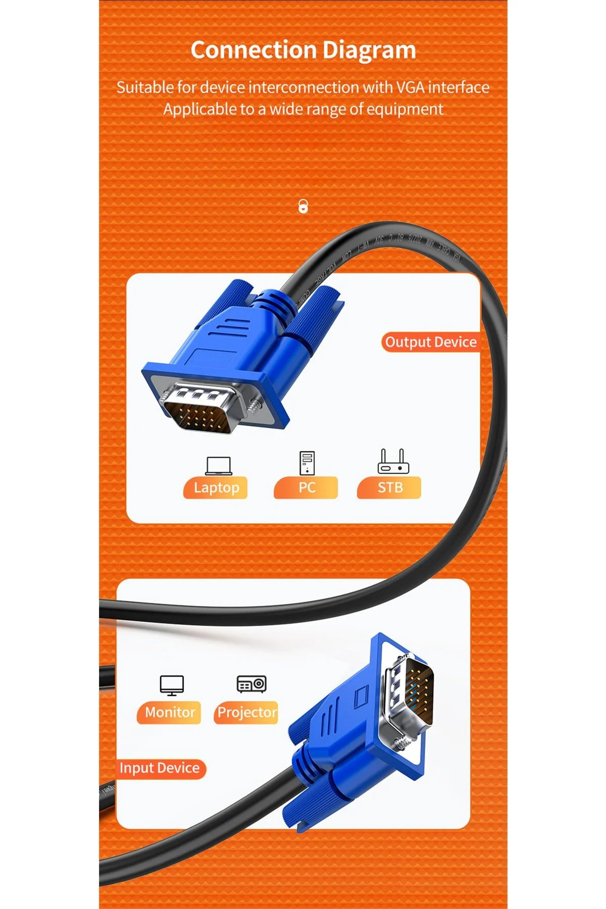 Monitör Kablosu Vga - Vga 5 Metre Vga Kablosu 5 Metre 001