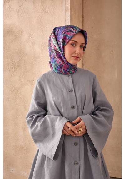 Silk Home Twill İpek Eşarp 11473-16 Koyu Mor, Patina Yeşili, Pembe, Morcivert