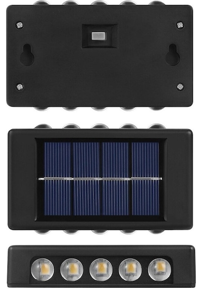 2 Adet Dekoratif Duvara Monteli Gün Işığı Solar Enerji Aplik Led 6 Ledli 3 Üstte 3 Altta Led Mevcut