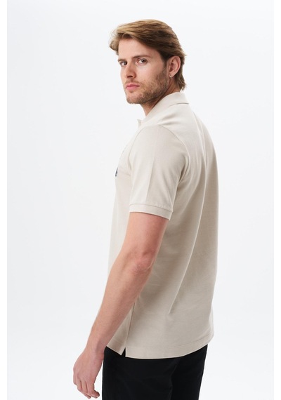 AR-MA Arma Erkek Yazı Baskılı Regular Fit % 100 Pamuk Pike Polo Yaka Tişört Y29374355802 Bej