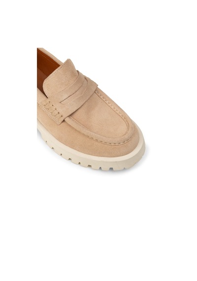 Deery Kadın Hakiki Süet Bej Loafer Ayakkabı - 02034zbejc01 Bej