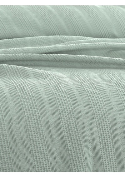 Tek Kişilik Waffle Pike 160x230cm, %100 Pamuk, Petek Tasarım, Yeşil Yeşil