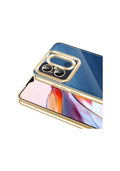 Xiaomi Redmi 12c Kılıf Kamera Korumalı Logo Gösteren Zore Omega Kapak Gold