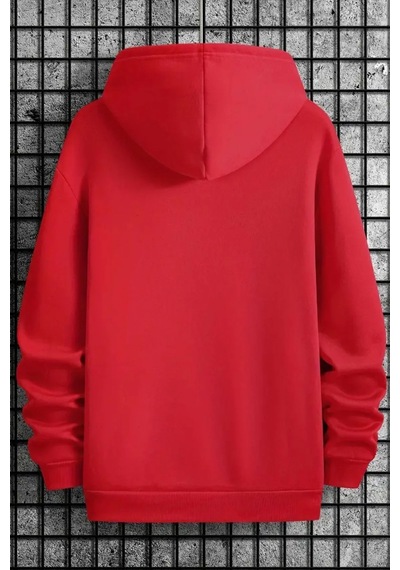 Uyguntarz Black Baskılı Pamuklu Oversize Sweatshirt Kırmızı