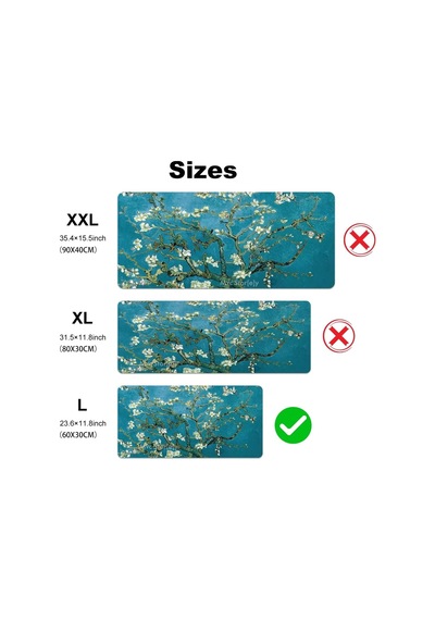 Van Gogh Desenli Masa Pedi 60x30 Cm 3 Mm Kaymaz Tabanlı Desk Mat Kumaş Mouse Pad Ofis Home Office İçin Geniş Pürü