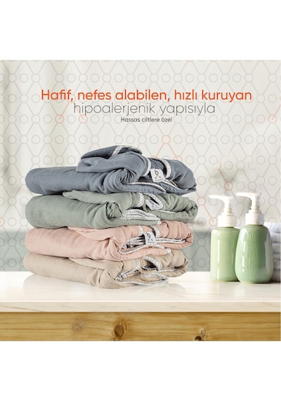 Gezenbebe Hero Müslin Ve Havlu Bebek Çocuk Pançosu Çok Renkli