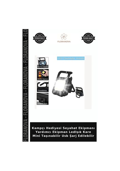 Kampçı Hediyesi Seyahat Ekipmanı Yardımcı Ekipman Ledışık Kare Mini Taşınabilir Usb Şarj Edilebilir