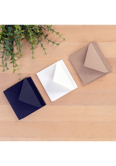 Minik Zarf Seti, 7x9 Cm 15 Adet Kraft-krem-siyah