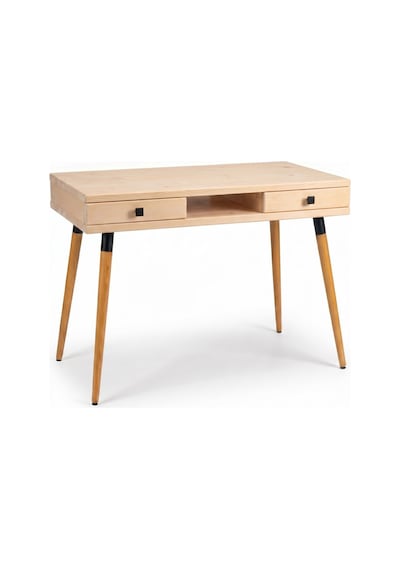 Mobenta Modest Desk: Masif Çalışma & Laptop Masası 2 Çekmece 1 Bölme - 120x60 Bz Krem