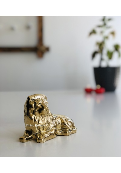 Aslan Pirinç Döküm Dekoratif Obje Biblo