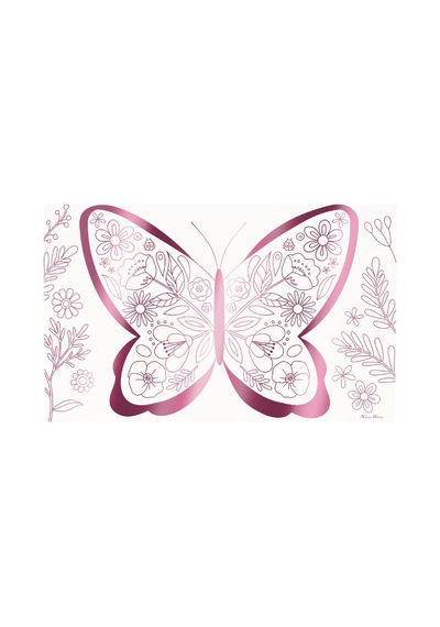 Meri Meri - Butterflies & Flowers Colouring Placemats - Kelebekler & Çiçekler Boyama Amerikan Servisleri X8