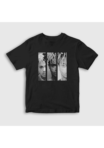 Presmono Unisex Çocuk Three Xxxtentacion T-shirt Siyah