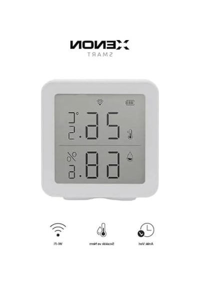 Xenon Smart Akıllı Dijital Termometre Uygulama Denetimli Wi-fi 2.4 Ghz İç Mekan Isı Ölçer Ve Nem Ölçer Higrometre Sıcaklık Ve Nem Sensörü X7508