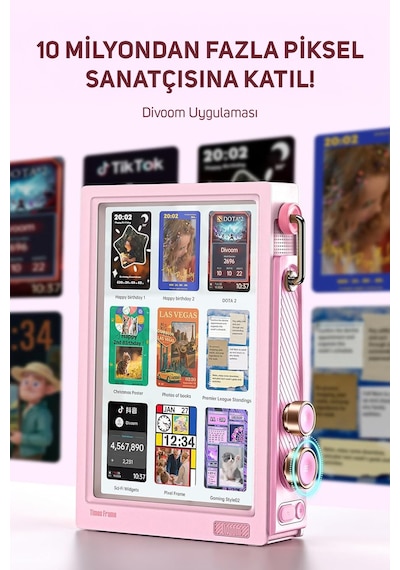 Divoom Times Frame 10.1 Akıllı Kişiselleştirilebilir Dijital Çerçeve, 64gb Pembe