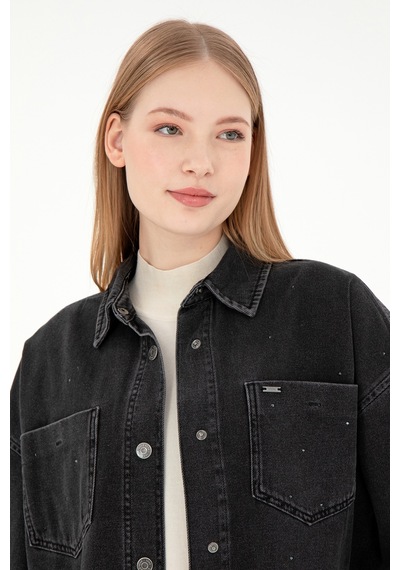 U.s. Polo Assn. Kadın Siyah Gömlek Jean 50295945-dn0027 Black Siyah