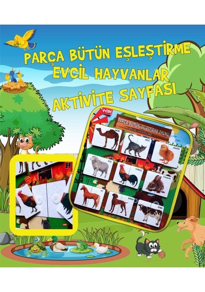 Tox Toys Evcil Hayvanlar Parça-bütün Eşleşmeler Keçe Cırtlı Aktivite Sayfası - Çocuk Etkinlik, Eğitici