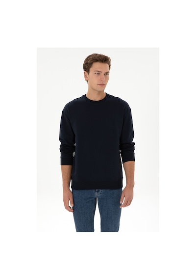 U.S. Polo Assn. Erkek Comfort Fit Bisiklet Yaka Lacivert İnce Sweatshirt 50316378-VR033 U.S. Polo Assn. Erkek Comfort Fit Bisiklet Yaka Lacivert İnce Sweatshirt 50316378-VR033