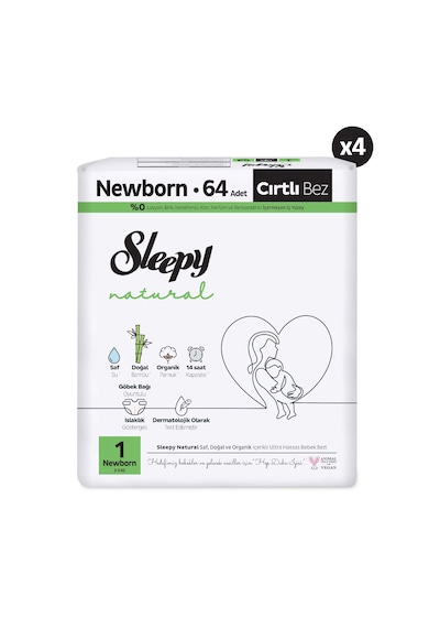 Sleepy Natural Ultra Paket Bebek Bezi 1 Numara Newborn 256 Adet