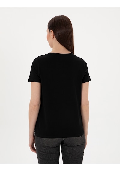 Pierre Cardin Kadın Siyah Tişört 50305749-vr046 Siyah