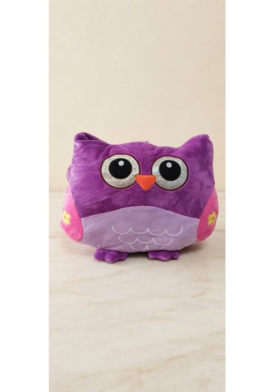 Peluş Baykuş Yastık 40 Cm Mor