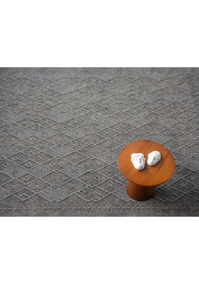 Carpetrium Antique Prm Grey - Dört Tarafı Saçaklı Pamuklu Yıkanabilir Kilim
