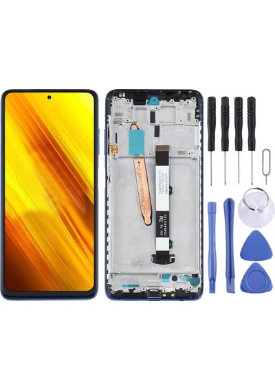Poco X3 Lcd Ekran Dokunmatik Full Çıtalı Mavi
