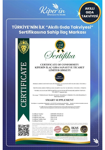 Kiper'in Mind Focus Akıllı Gıda Takviyesi 1440 MG 30 Kapsül