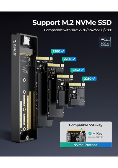 M.2 Nvme Ssd Kılıf Usb C Adaptörü Usb 3.1 Gen2 10gbps Ssd Harici Pcı Sabit Disk Muhafazası İçin M-anahtar M2 2230/2242/2260/2280 Nvme Ssd, Uasp, Smart-m2pv2