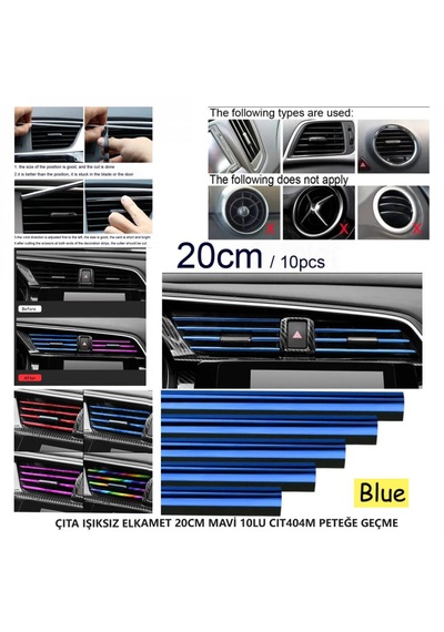Çıta Işıksız Elkamet 20cm Mavi 10lu Peteğe Geçme 1